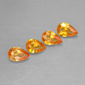 캐럿 천연 골든 옐로우 사파이어 보석, 배 모양, 6×4 mm, VS