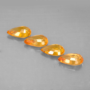 캐럿 천연 골든 옐로우 사파이어 보석, 배 모양, 6×4 mm, VS