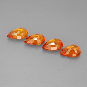 캐럿 천연 오렌지 사파이어 보석, 배 모양, 5.9×3.9 mm, VS