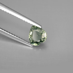 0.82캐럿 천연 그린 사파이어, 하트 모양, 6.2×5.8 mm, VVS-VS