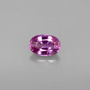0.69캐럿 천연 핑크빛 퍼플 사파이어, 타원형 컷, 6.1×4.2 mm, VVS
