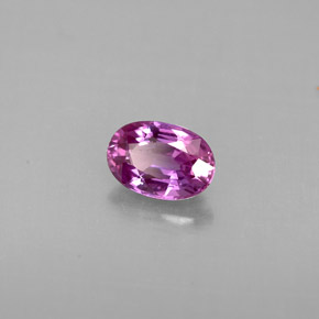 0.69캐럿 천연 핑크빛 퍼플 사파이어, 타원형 컷, 6.1×4.2 mm, VVS