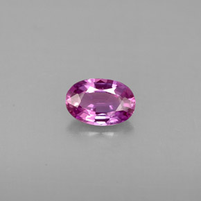 0.60캐럿 천연 핑크빛 퍼플 사파이어, 타원형 컷, 6.1×4.2 mm, VVS-VS