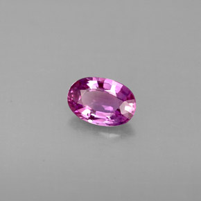 0.60캐럿 천연 핑크빛 퍼플 사파이어, 타원형 컷, 6.1×4.2 mm, VVS-VS