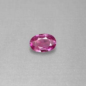 0.53캐럿 천연 핑크빛 퍼플 사파이어, 타원형 컷, 6×4.1 mm, VVS-VS