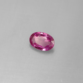 0.53캐럿 천연 핑크빛 퍼플 사파이어, 타원형 컷, 6×4.1 mm, VVS-VS