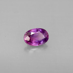 0.60캐럿 천연 핑크빛 바이올렛 사파이어, 타원형 컷, 5.9×4.1 mm, VS-SI