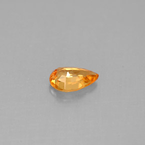 0.50캐럿 천연 옐로우 오렌지 사파이어, 배 모양, 6×4.1 mm, VS