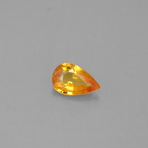 0.43캐럿 천연 옐로우 오렌지 사파이어, 배 모양, 6.1×4 mm, VS