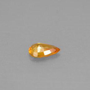 0.43캐럿 천연 옐로우 오렌지 사파이어, 배 모양, 6.1×4 mm, VS