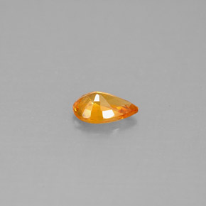 0.51캐럿 천연 옐로우 오렌지 사파이어, 배 모양, 6.2×4.1 mm, VS