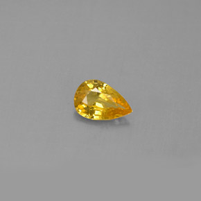 0.44캐럿 천연 골든 옐로우 사파이어, 배 모양, 6.1×4.2 mm, VVS-VS