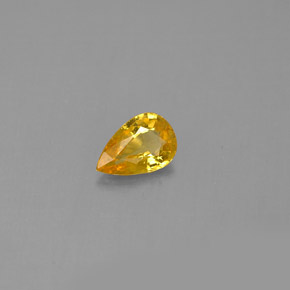 0.44캐럿 천연 골든 옐로우 사파이어, 배 모양, 6.1×4.2 mm, VVS-VS