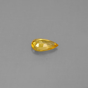 0.44캐럿 천연 골든 옐로우 사파이어, 배 모양, 6.1×4.2 mm, VVS-VS
