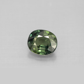 0.94캐럿 천연 그린 사파이어, 타원형 컷, 6.1×5.2 mm, VS