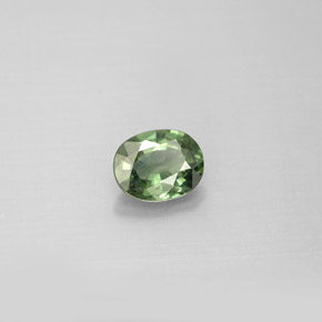 0.76캐럿 천연 푸르스름한 그린 사파이어, 타원형 컷, 6.2×4.8 mm, VS