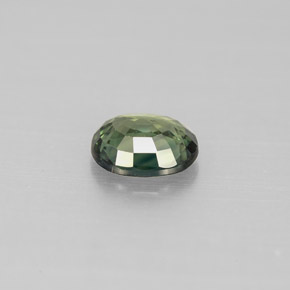 0.78캐럿 천연 그린 사파이어, 타원형 컷, 6×5.1 mm, VS