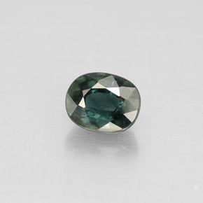 0.88캐럿 천연 그린 사파이어, 타원형 컷, 5.9×4.8 mm, VS