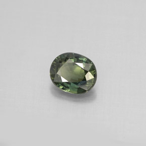0.78캐럿 천연 그린 사파이어, 타원형 컷, 5.9×4.9 mm, VS