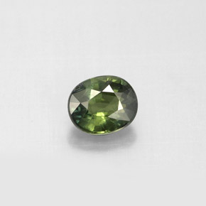 0.92캐럿 천연 그린 사파이어, 타원형 컷, 6×5 mm, VS-SI