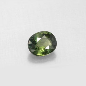 0.92캐럿 천연 그린 사파이어, 타원형 컷, 6×5 mm, VS-SI