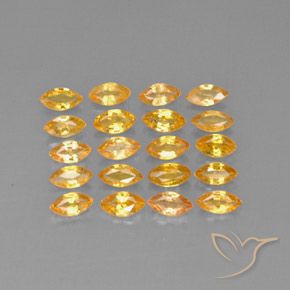 3.90캐럿 천연 Medium-Light Orange-Gold  사파이어 보석, 마퀴즈, 4.9×2.5 mm, VVS-VS
