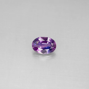 0.52캐럿 천연 블루 바이올렛 사파이어, 타원형 컷, 5.9×4.2 mm, VVS