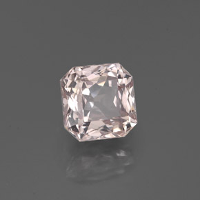 1.32캐럿 천연 라이트 핑크 사파이어, 에메랄드 컷, 5.7×5.6 mm, VVS-VS