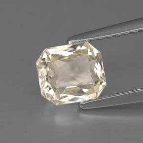 1.40캐럿 천연 라이트 옐로우 사파이어, 에메랄드 컷, 6.5×5.7 mm, VVS