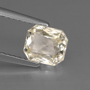1.40캐럿 천연 라이트 옐로우 사파이어, 에메랄드 컷, 6.5×5.7 mm, VVS