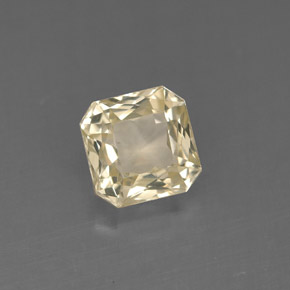 1.33캐럿 천연 라이트 옐로우 사파이어, 에메랄드 컷, 5.8×5.8 mm, VVS-VS