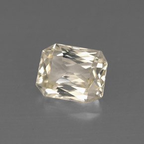 1.34캐럿 천연 라이트 옐로우 사파이어, 에메랄드 컷, 6.8×5.4 mm, VVS-VS