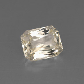 1.34캐럿 천연 라이트 옐로우 사파이어, 에메랄드 컷, 6.8×5.4 mm, VVS-VS