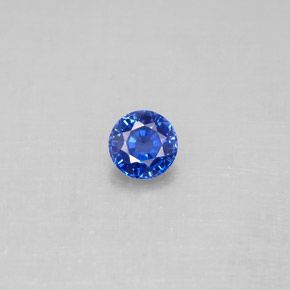 0.54캐럿 천연 블루 사파이어, 라운드 컷, 4.81 mm, VS
