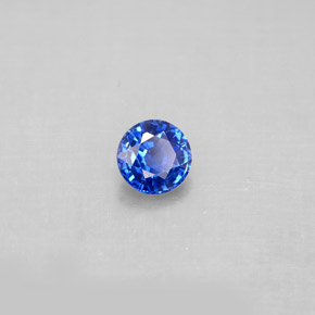 0.54캐럿 천연 블루 사파이어, 라운드 컷, 4.81 mm, VS