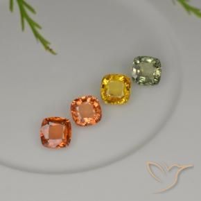2.28캐럿 천연 멀티컬러 사파이어 보석, 쿠션 컷, 4.5×4.4 mm, VS