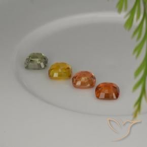 2.28캐럿 천연 멀티컬러 사파이어 보석, 쿠션 컷, 4.5×4.4 mm, VS
