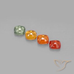 2.20캐럿 천연 멀티컬러 사파이어 보석, 쿠션 컷, 4.5×4.4 mm, VS