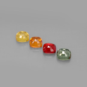 2.17캐럿 천연 멀티컬러 사파이어 보석, 쿠션 컷, 4.4×4.4 mm, VS