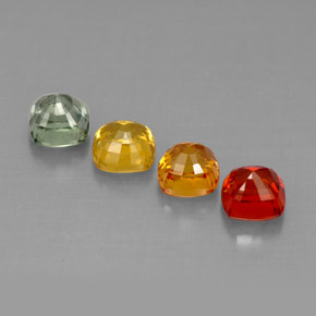 캐럿 천연 멀티컬러 사파이어 보석, 쿠션 컷, 4.2×4.2 mm, VS