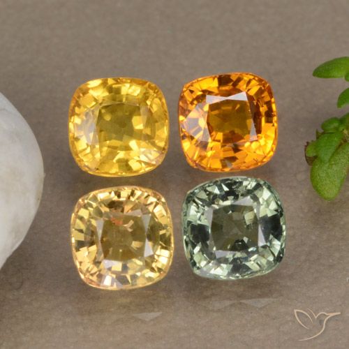 2.65캐럿 천연 멀티컬러 사파이어 보석, 쿠션 컷, 4.5×4.5 mm, VS