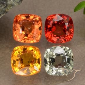 2.26캐럿 천연 멀티컬러 사파이어 보석, 쿠션 컷, 4.2×4.2 mm, VS