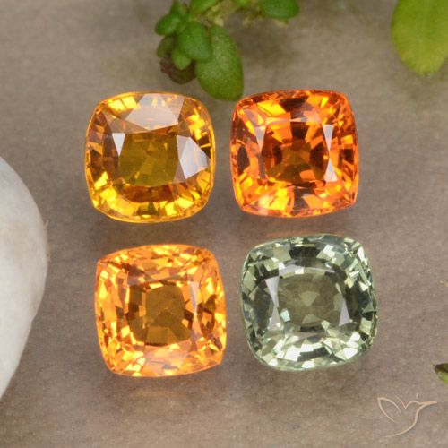 2.49캐럿 천연 멀티컬러 사파이어 보석, 쿠션 컷, 4.5×4.5 mm, VS