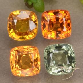 2.49캐럿 천연 멀티컬러 사파이어 보석, 쿠션 컷, 4.5×4.5 mm, VS