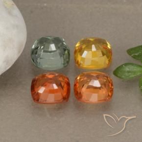 2.38캐럿 천연 멀티컬러 사파이어 보석, 쿠션 컷, 4.6×4.5 mm, VS