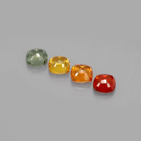 캐럿 천연 멀티컬러 사파이어 보석, 쿠션 컷, 4.2×4.2 mm, VS