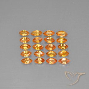 3.53캐럿 천연 딥 오렌지 사파이어 보석, 마퀴즈, 4.8×2.6 mm, VVS-VS