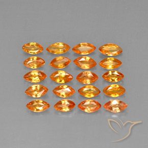 3.53캐럿 천연 딥 오렌지 사파이어 보석, 마퀴즈, 4.8×2.6 mm, VVS-VS