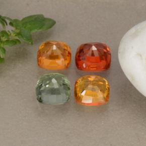 1.99캐럿 천연 멀티컬러 사파이어 보석, 쿠션 컷, 4.1×4.1 mm, VS