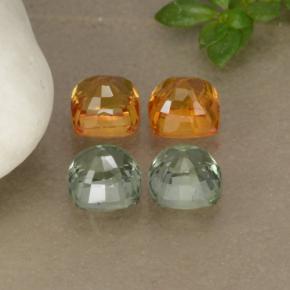 2.19캐럿 천연 멀티컬러 사파이어 보석, 쿠션 컷, 4.2×4.2 mm, VS